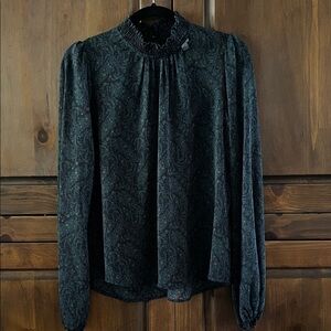 Chic Black Paisley Women's Top